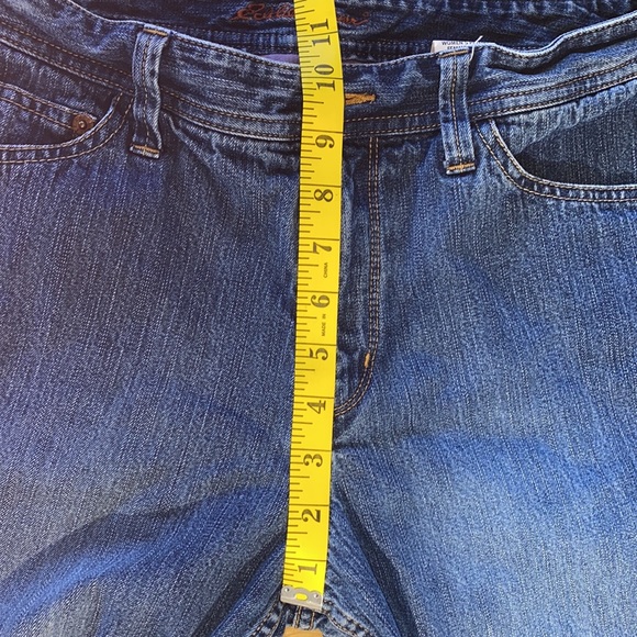 Eddie Bauer Natural Fit High Waist Purple Grey Flannel Plaid Lined Jeans 10P - Picture 10 of 15